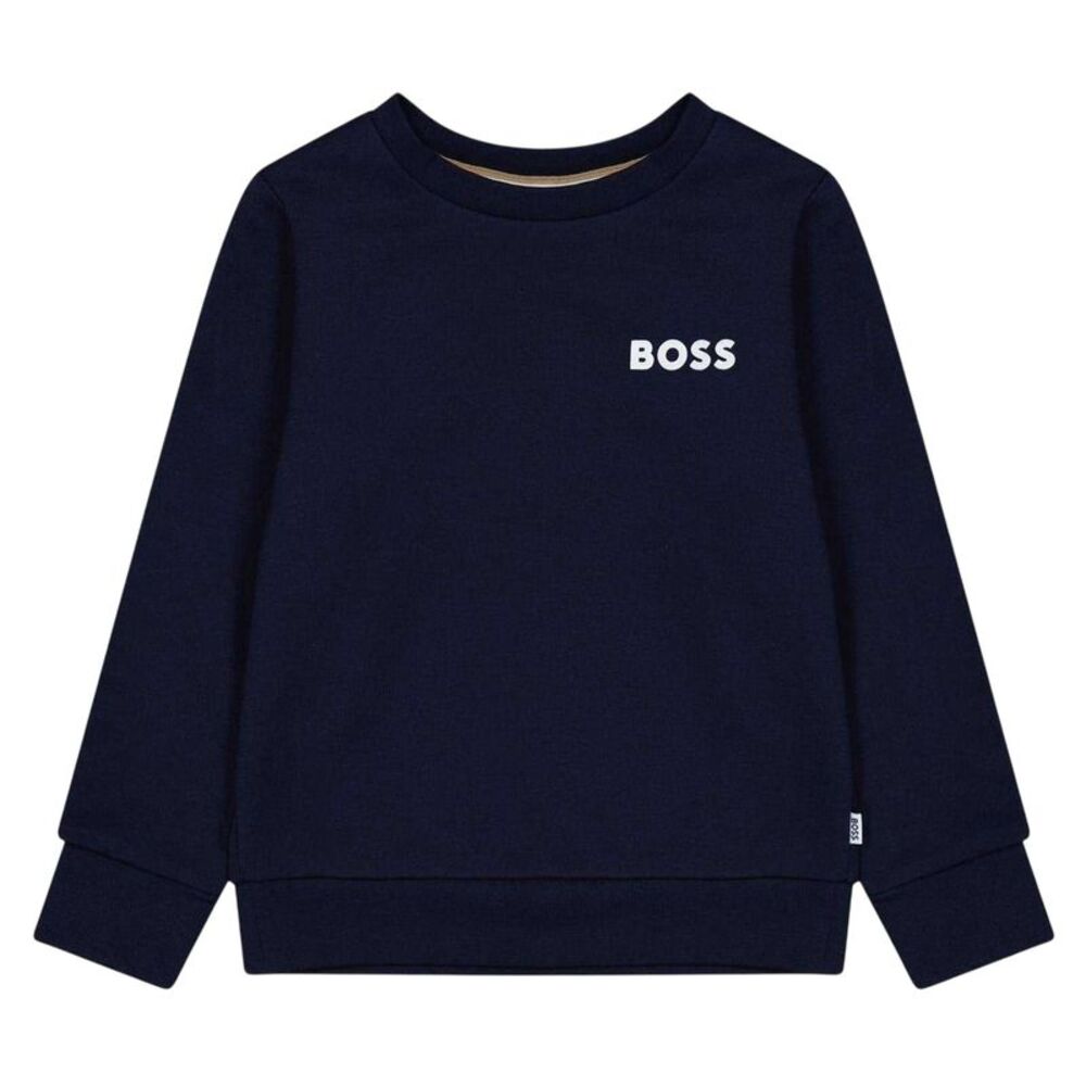 Boss Boys Logo Long-Sleeved Sweatshirt / Navy